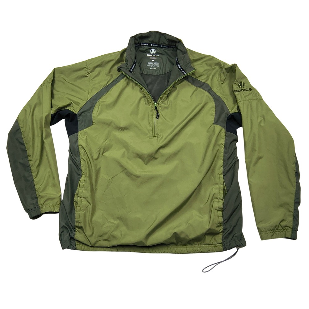 Sunice Weather Mens XL Green 1/4 Zip Golf Pullover Windbreaker Jacket 592